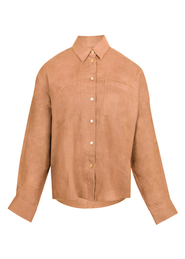 Camel Linen Shirt