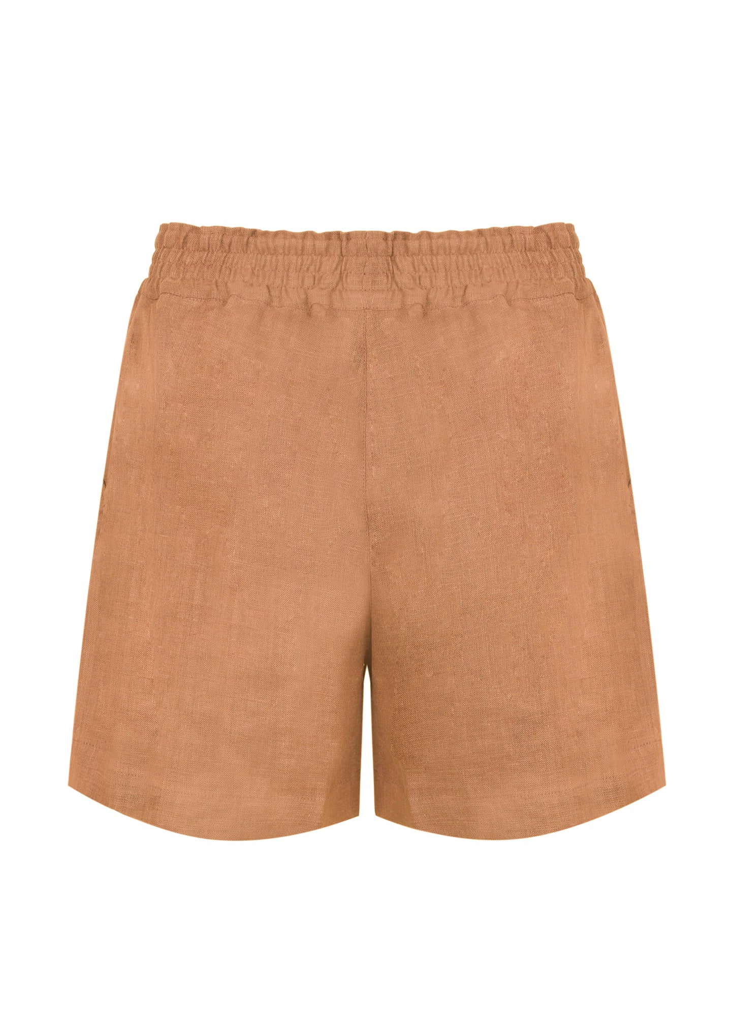 Camel Linen Shorts