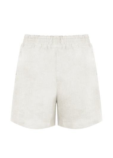 Cream Linen Shorts