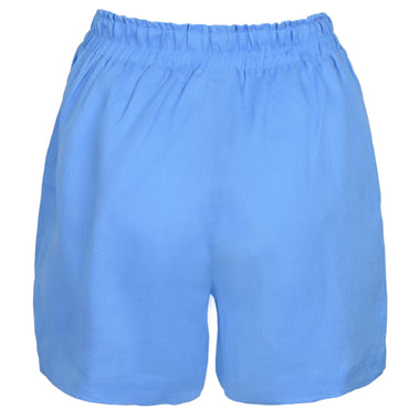 Blue Crashed Linen Shorts - Shorts