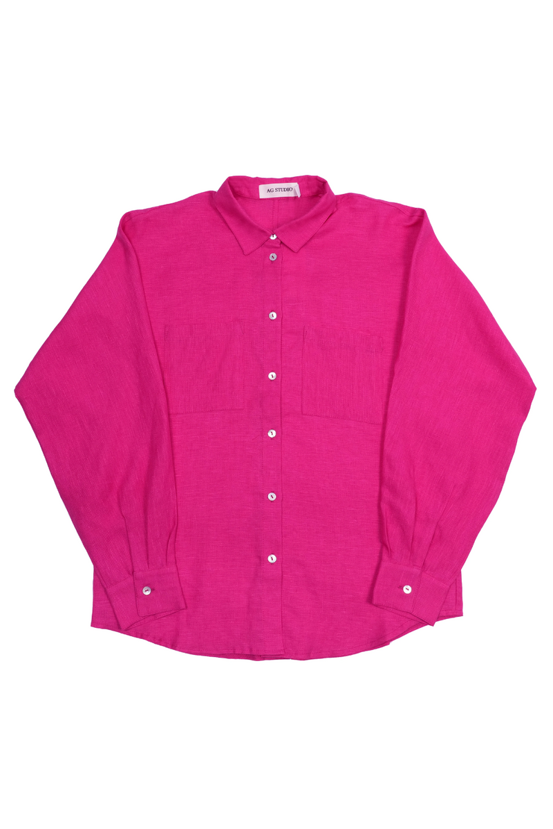 Fuchsia Linen Shirt