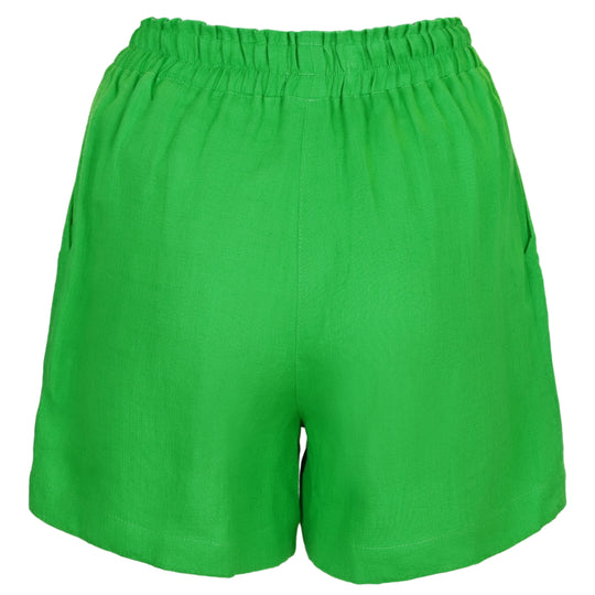 Green Linen Shorts - Shorts