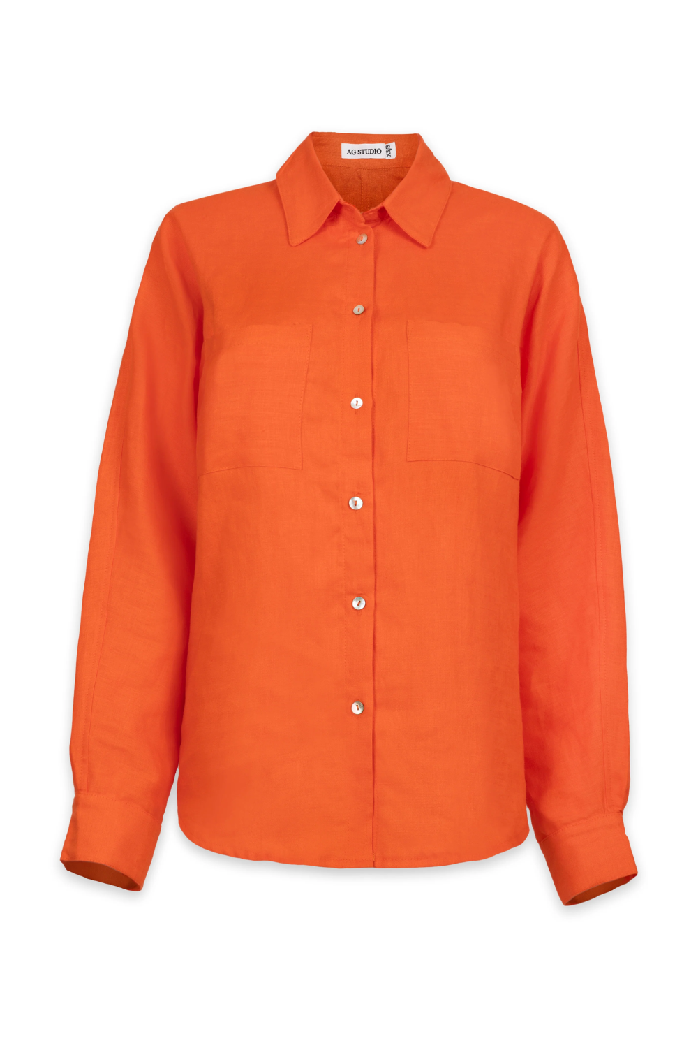 Load image into Gallery viewer, Neon Orange Linen Shirt
