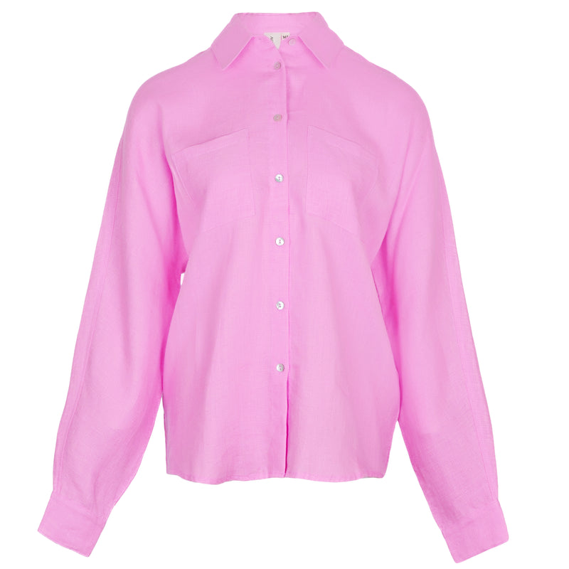 Neon Pink Linen Shirt