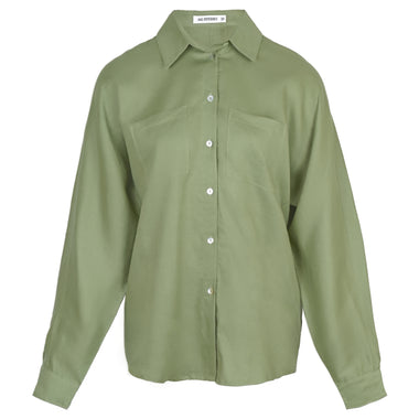 Olive Linen Shirt - Top