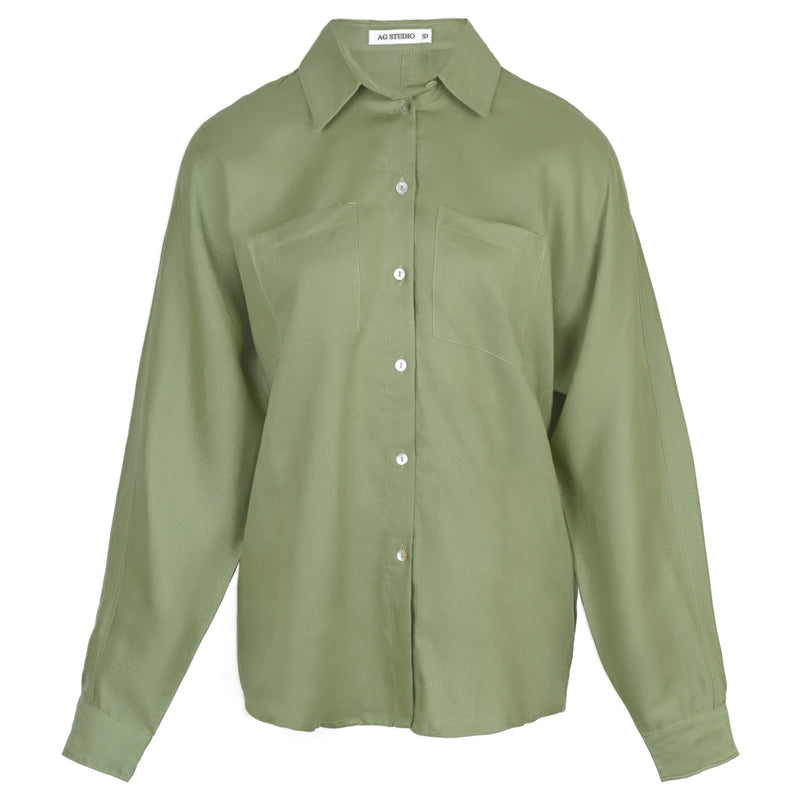 Olive Linen Shirt