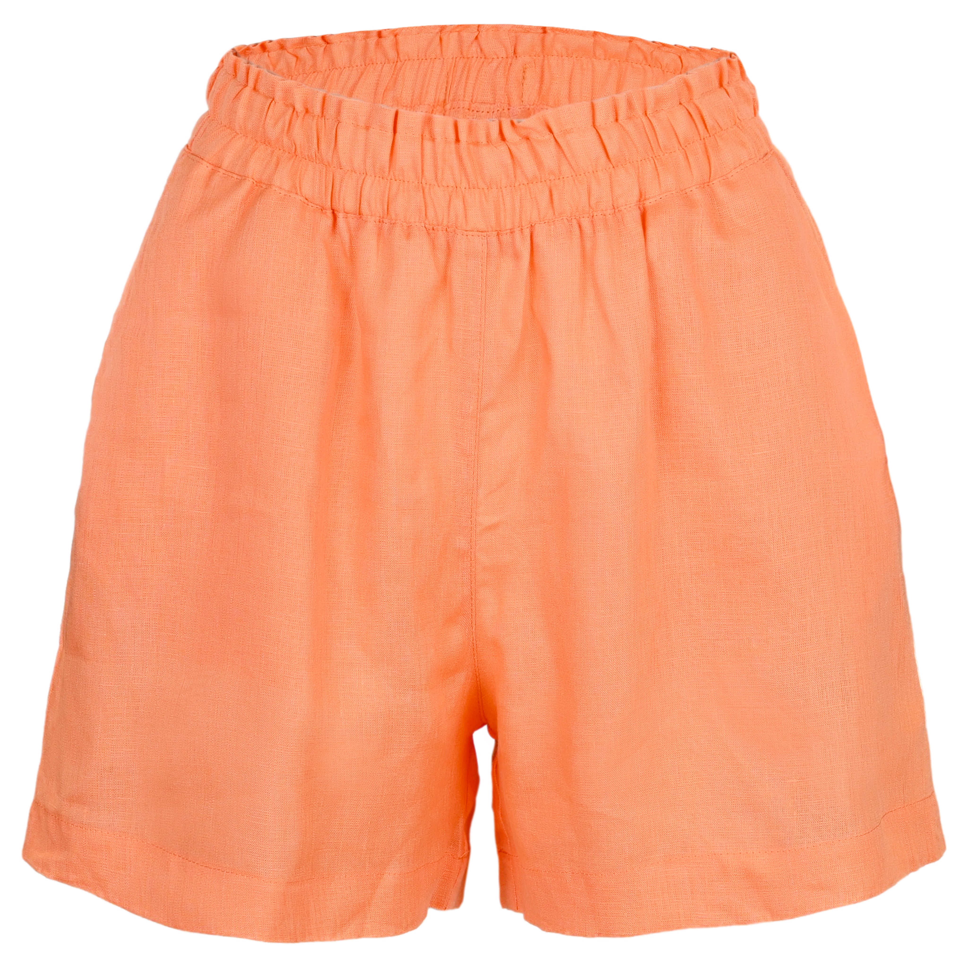 Blue linen shorts womens store