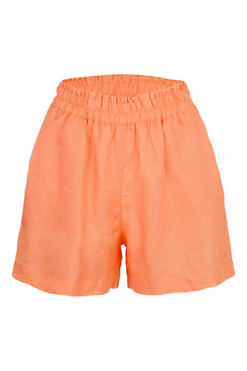Orange Linen Shorts