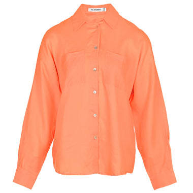 Orange Linen Shirt - Top