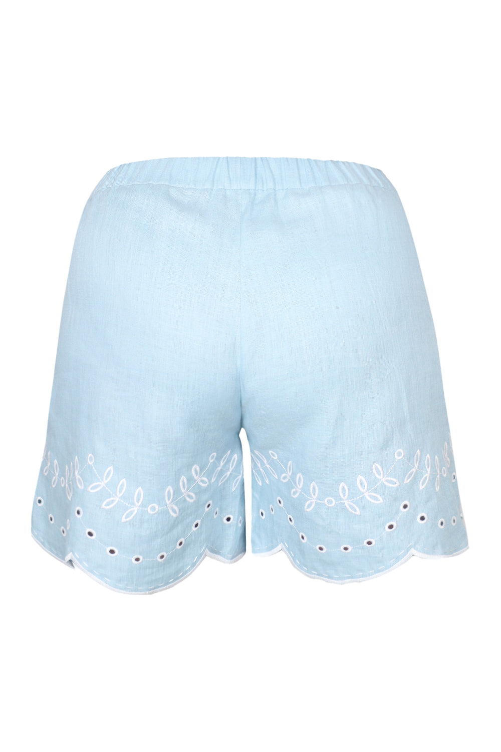 Load image into Gallery viewer, Pale Blue Linen Set with Leaves Embroidery
