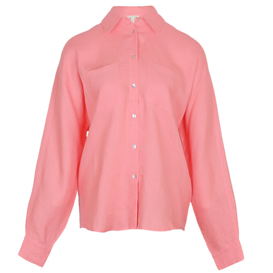 Pink Salmon Linen Shirt