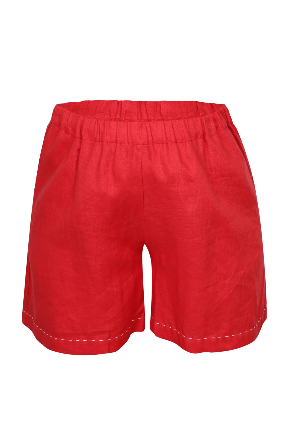 Load image into Gallery viewer, Red Linen Set with Flower Embroidery
