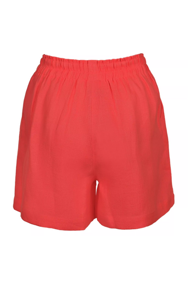 Red Linen Shorts