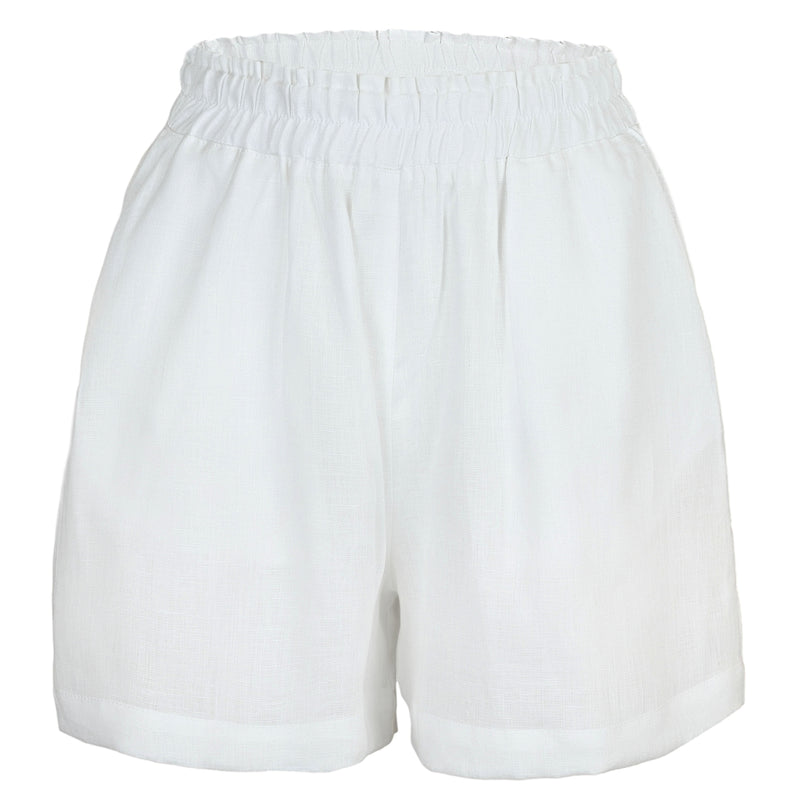 White Linen Shorts