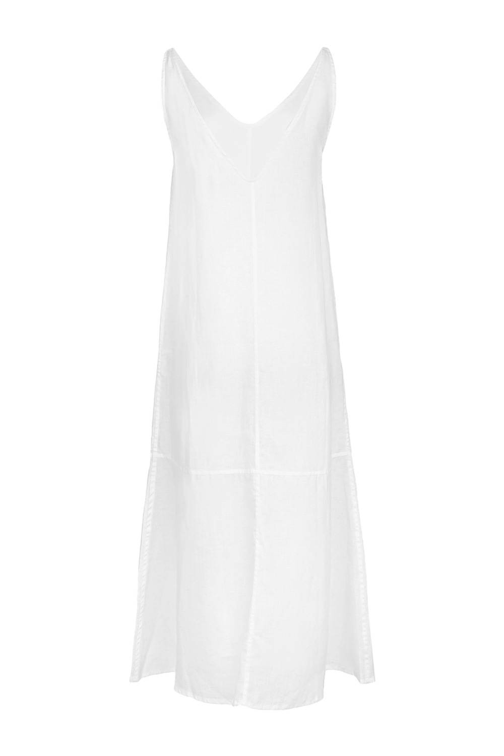 Load image into Gallery viewer, White V-Collar Linen Dress
