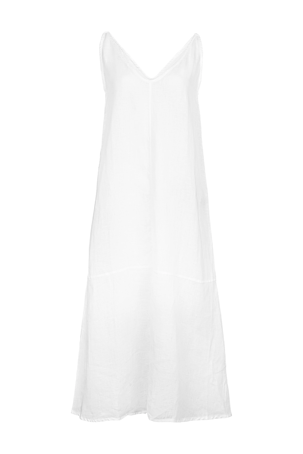 Load image into Gallery viewer, White V-Collar Linen Dress
