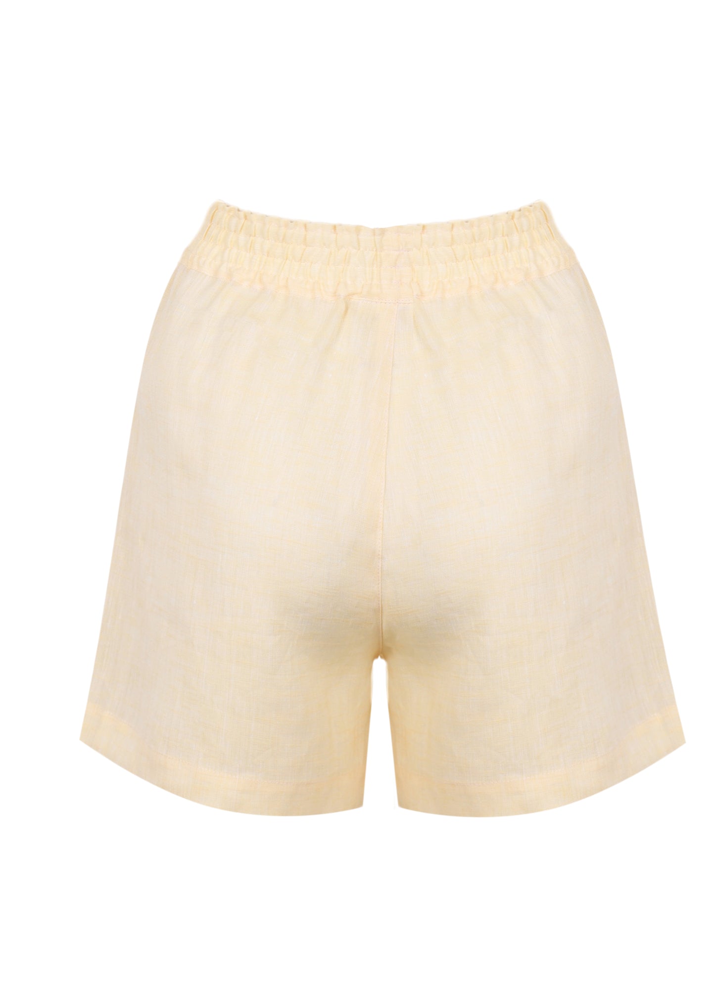 Load image into Gallery viewer, Yellow Melange Linen Shorts

