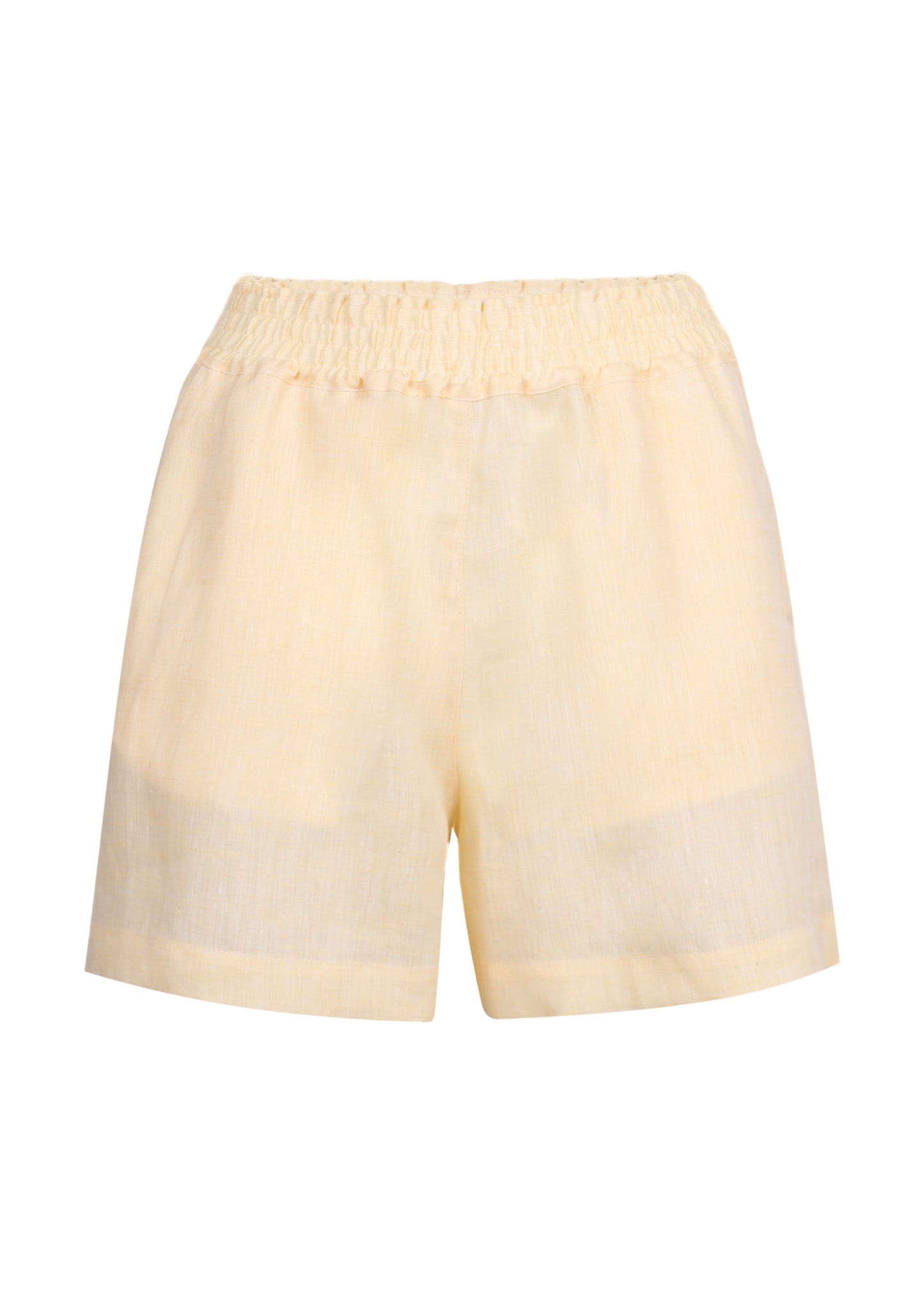 Load image into Gallery viewer, Yellow Melange Linen Shorts
