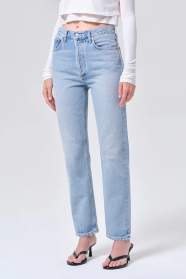 90's Pinch Waist High Rise Staright In Addition