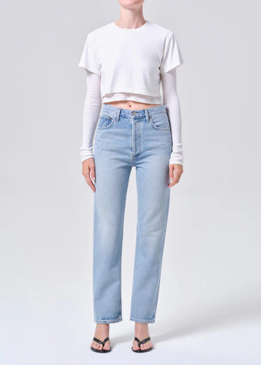 90's Pinch Waist High Rise Staright In Addition