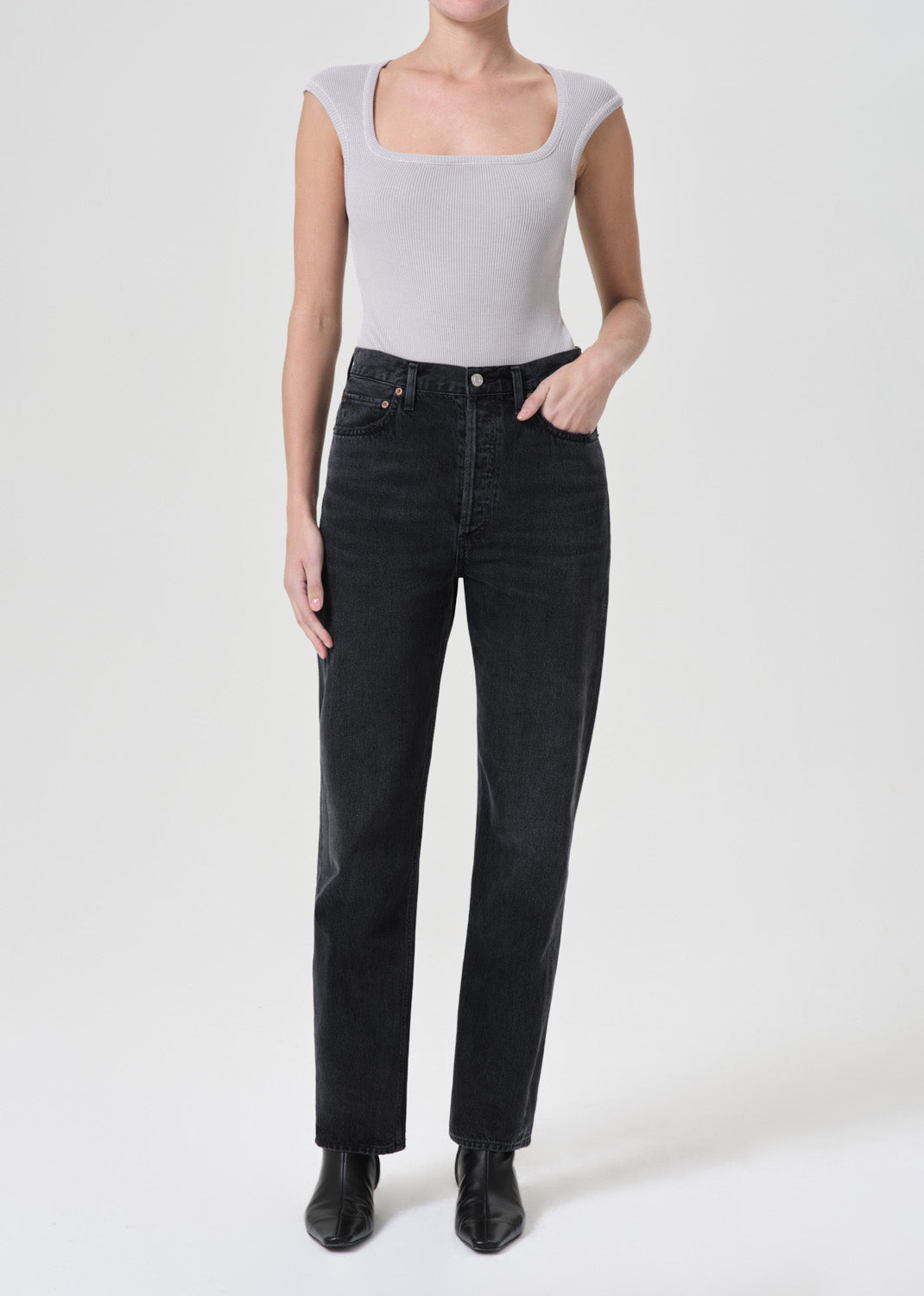 Load image into Gallery viewer, 90’s Pinch Waist In High Rise Straight Hitch - Bottoms
