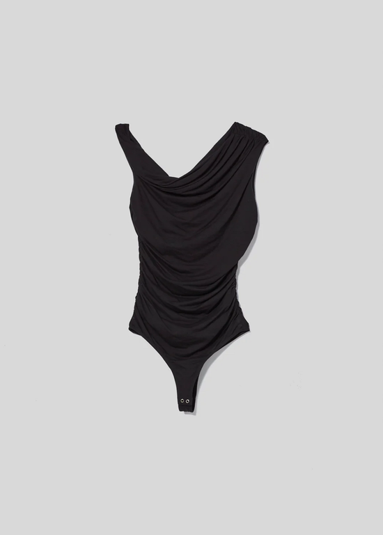 Hilma Twist Sleeve Bodysuit Black