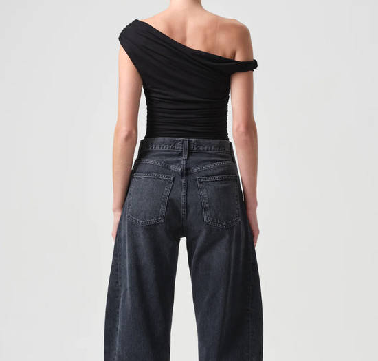 Hilma Twist Sleeve Bodysuit Black