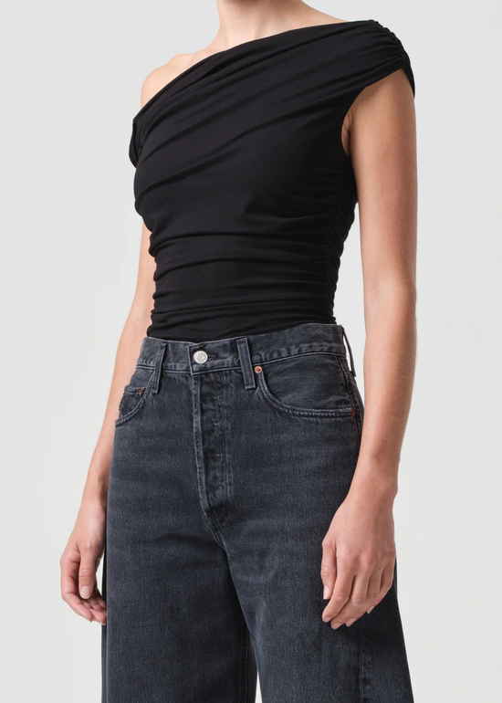 Hilma Twist Sleeve Bodysuit Black