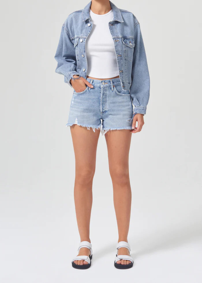 Load image into Gallery viewer, Womens Denim Shorts with Button Fly Closure
