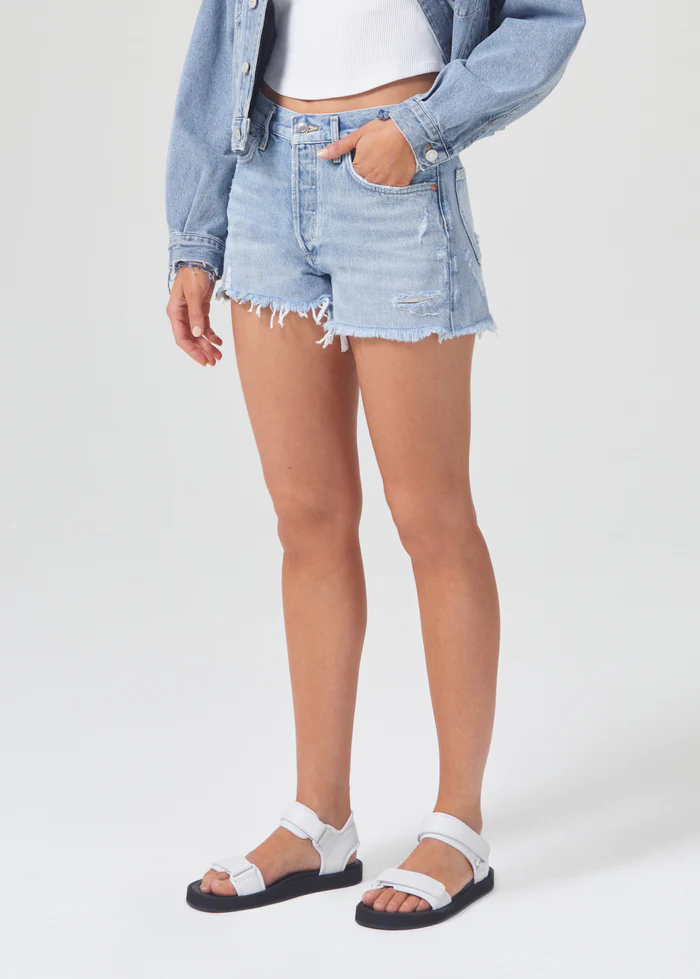 V cut denim hot sale shorts