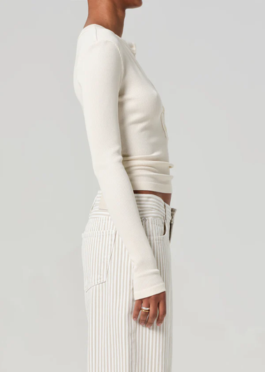 Varra Henley Top Beige