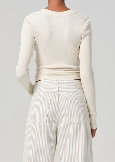 Varra Henley Top Beige