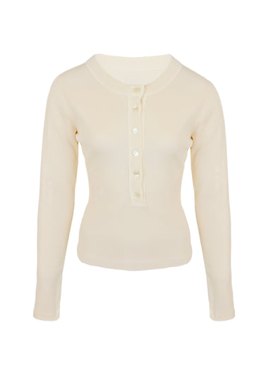 Varra Henley Top Beige