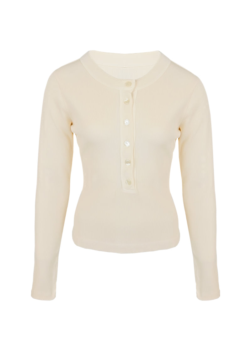 Varra Henley Top Beige