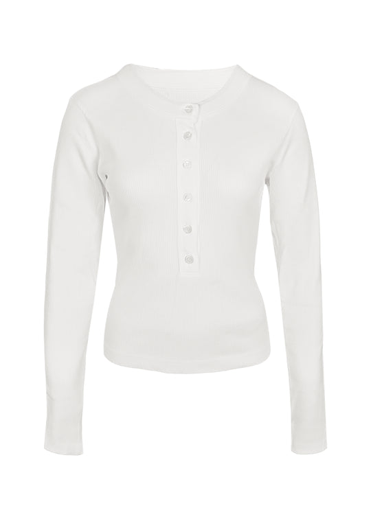 Load image into Gallery viewer, Varra Henley Top White
