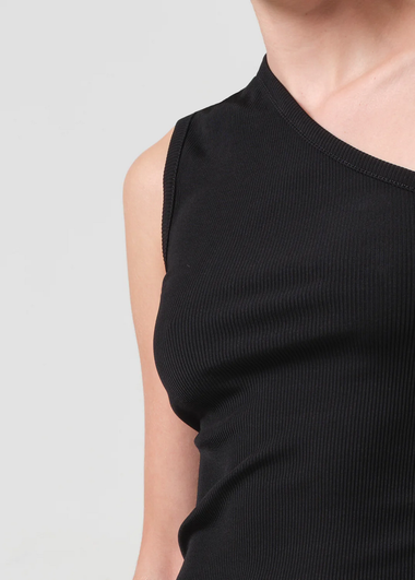 Yasmin Asymmetric Tank Black - Top
