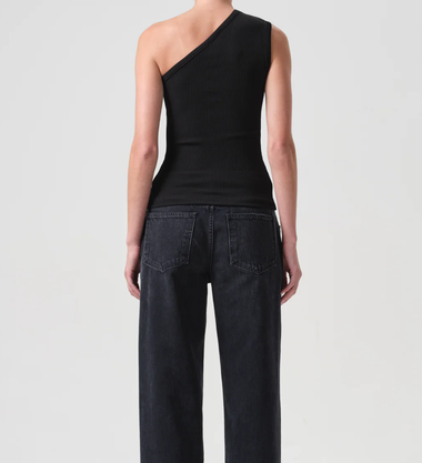 Yasmin Asymmetric Tank Black - Top