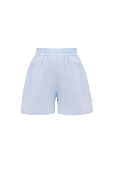 Baby Blue Linen Shorts - Shorts