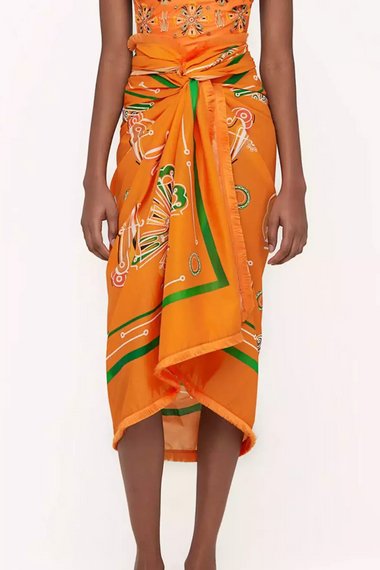 Fringe Sarong in Orange