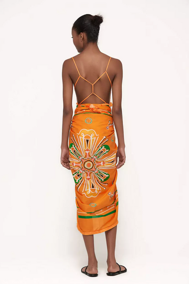Fringe Sarong in Orange