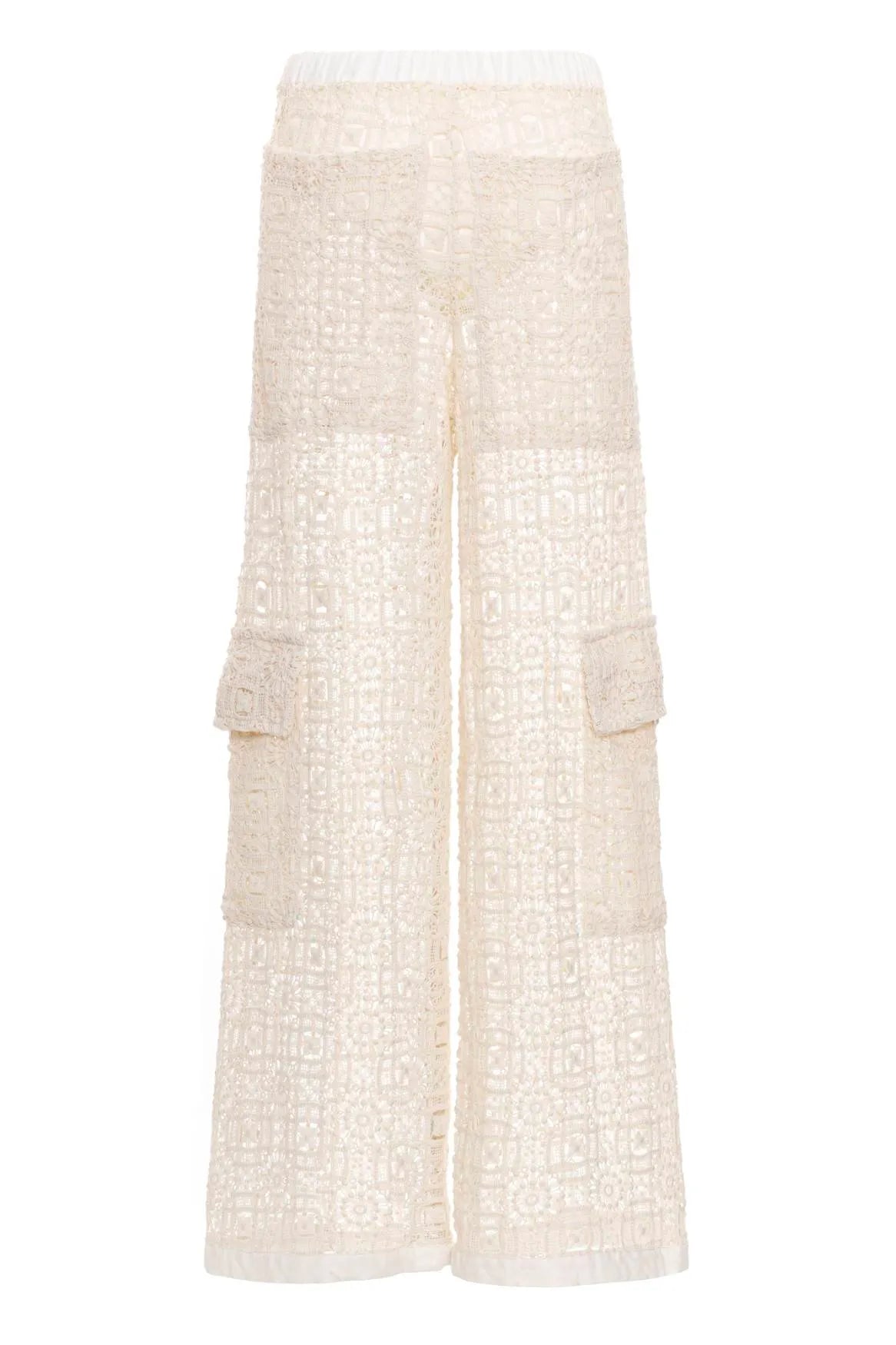 Load image into Gallery viewer, Jardim Maca Crochet Trousers - Bottoms
