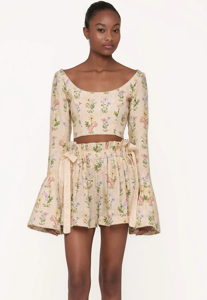 Crop Top & Shorts Set in Floral Print