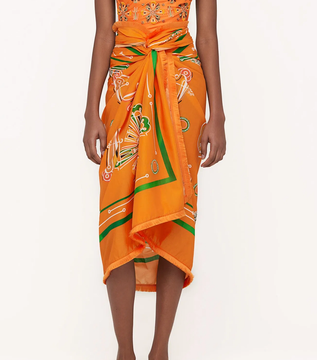 Fringe Sarong in Orange