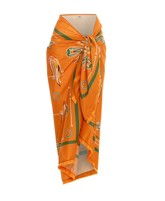 Womens Orange Sarong