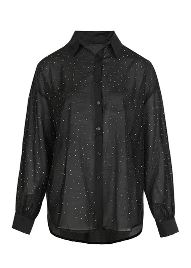 Galaxy Shirt Oversized Long Sleeves Black