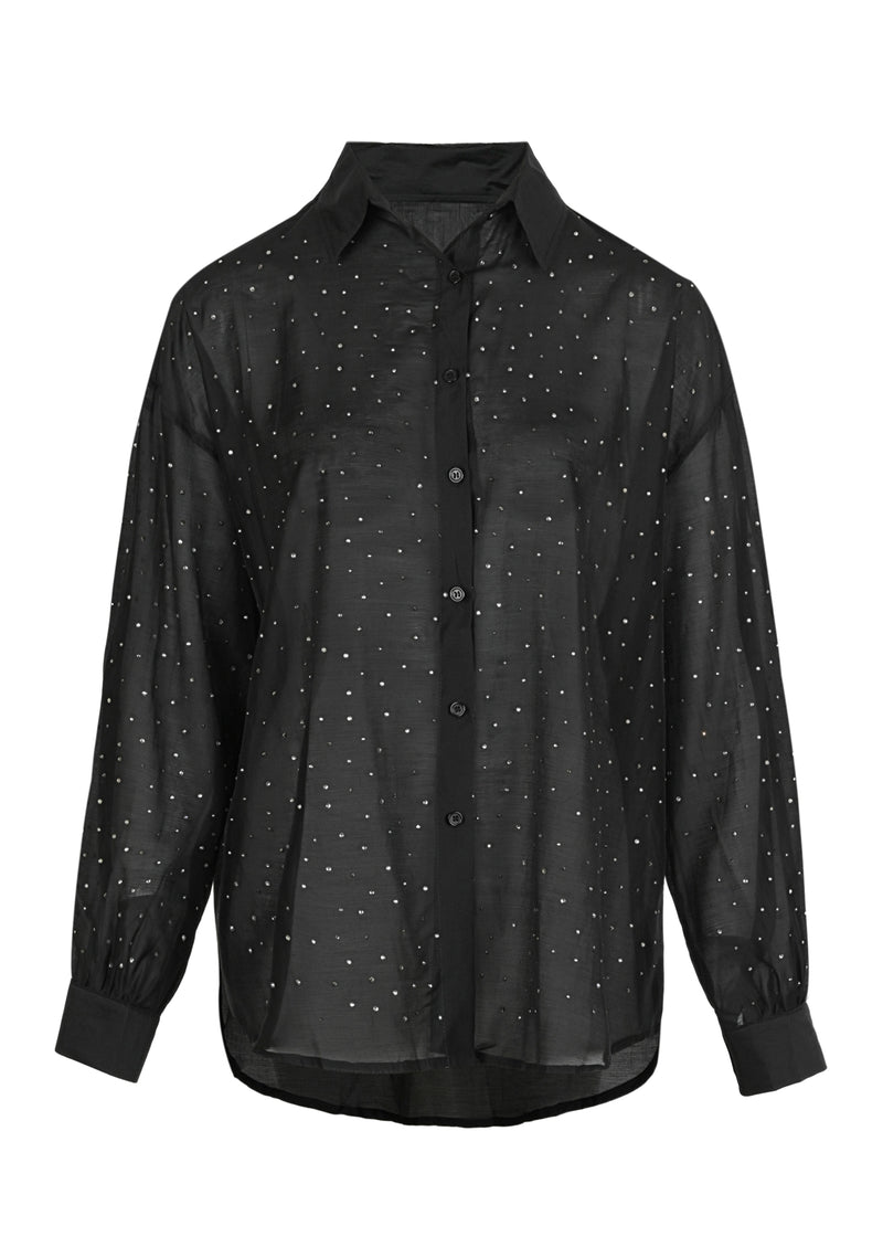 Galaxy Shirt Oversized Long Sleeves Black