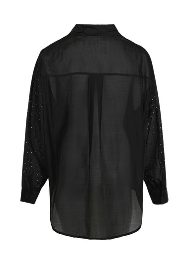 Galaxy Shirt Oversized Long Sleeves Black