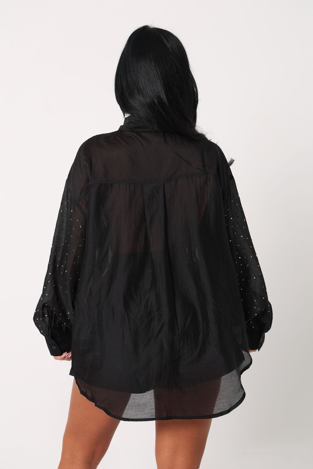 Load image into Gallery viewer, Galaxy Shirt Oversized Long Sleeves Black
