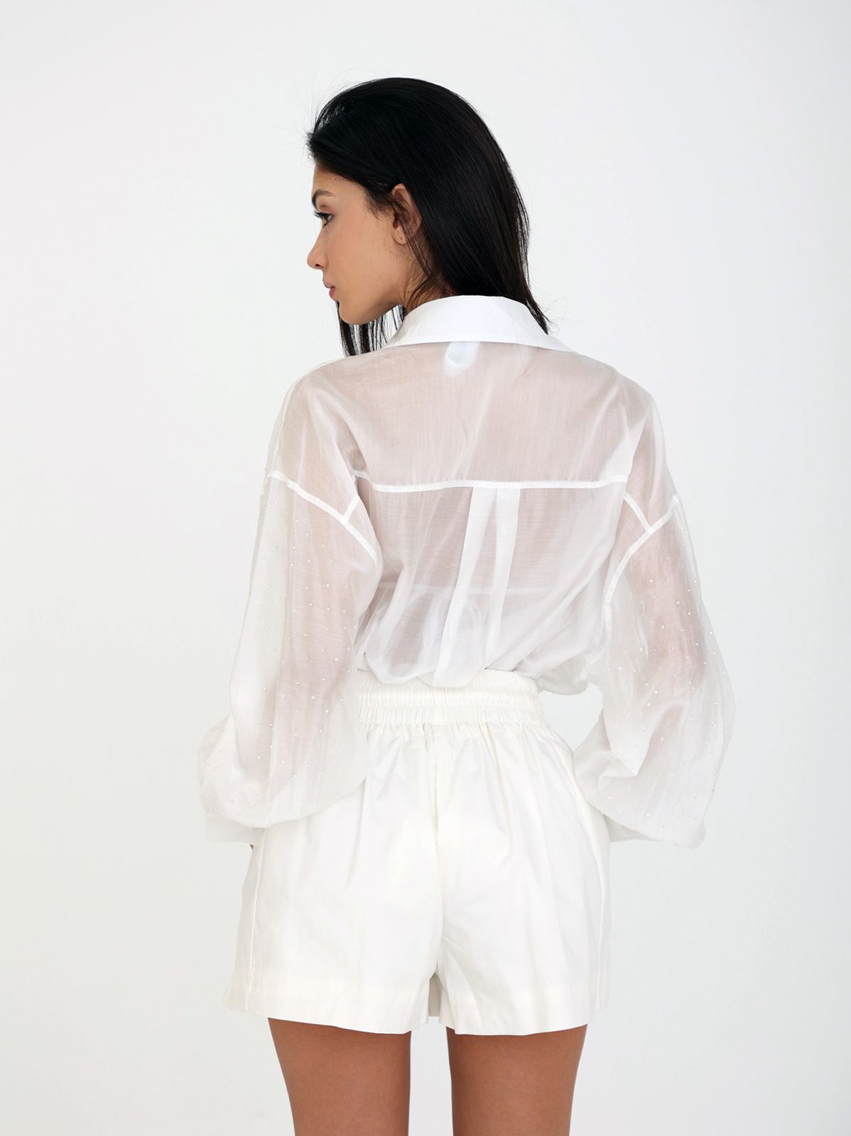 Load image into Gallery viewer, Moonshine Shirt Oversized Long Sleeves White
