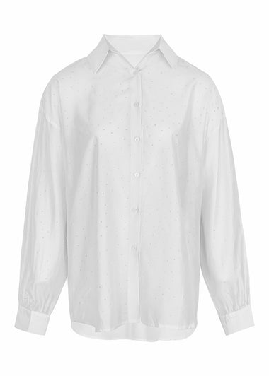 Moonshine Shirt Oversized Long Sleeves White